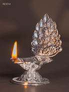 Pretty German Silver Lakshmi Deepam for Pooja