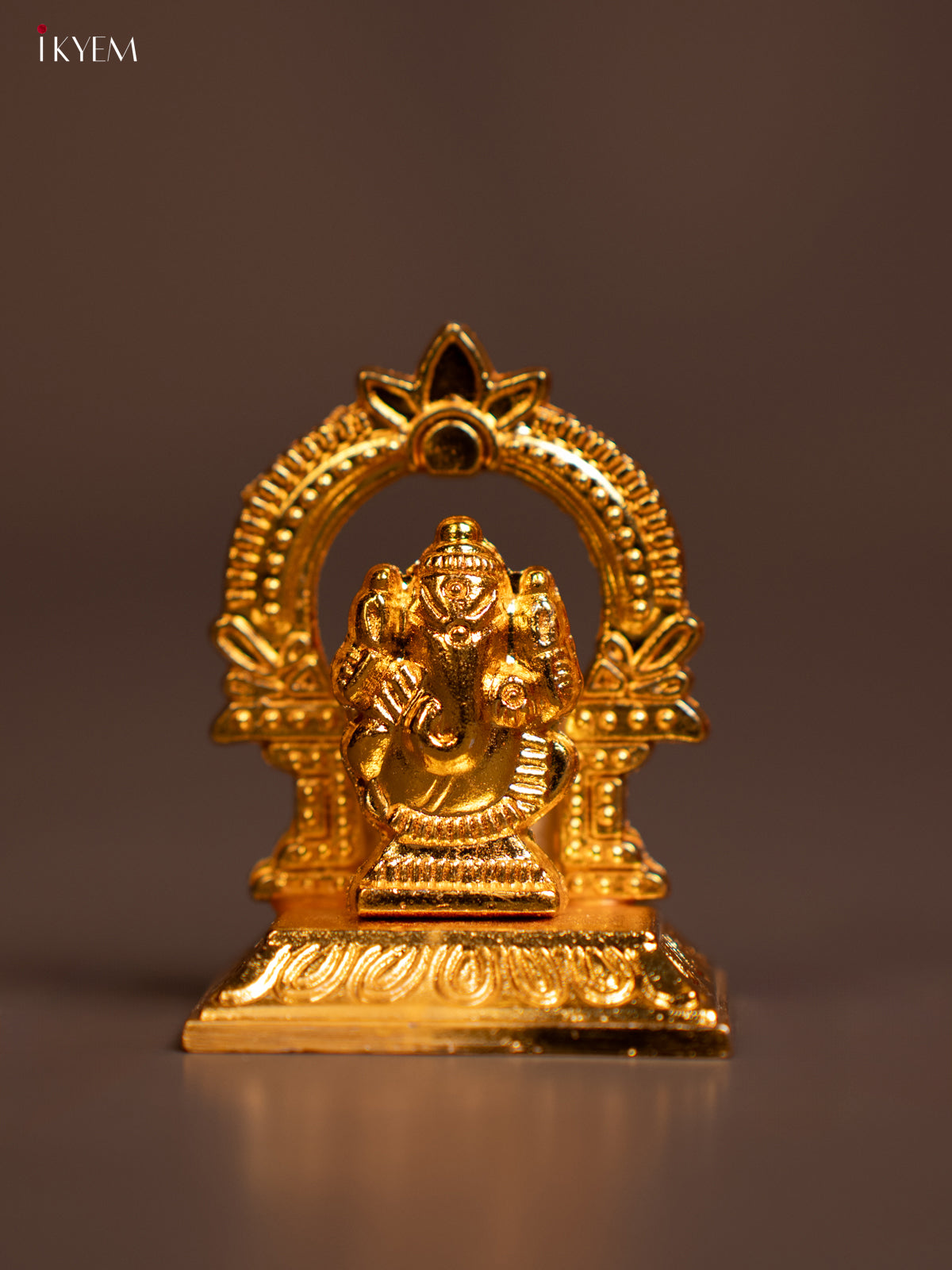 Pretty Gold Plated Metal Ganesha Idol