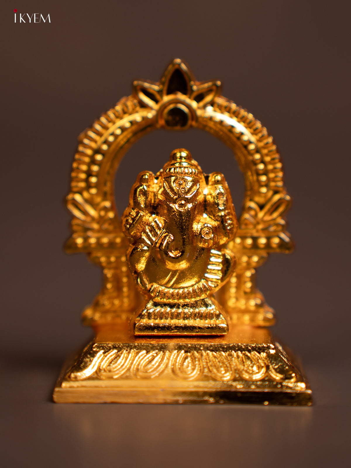 Pretty Gold Plated Metal Ganesha Idol 1
