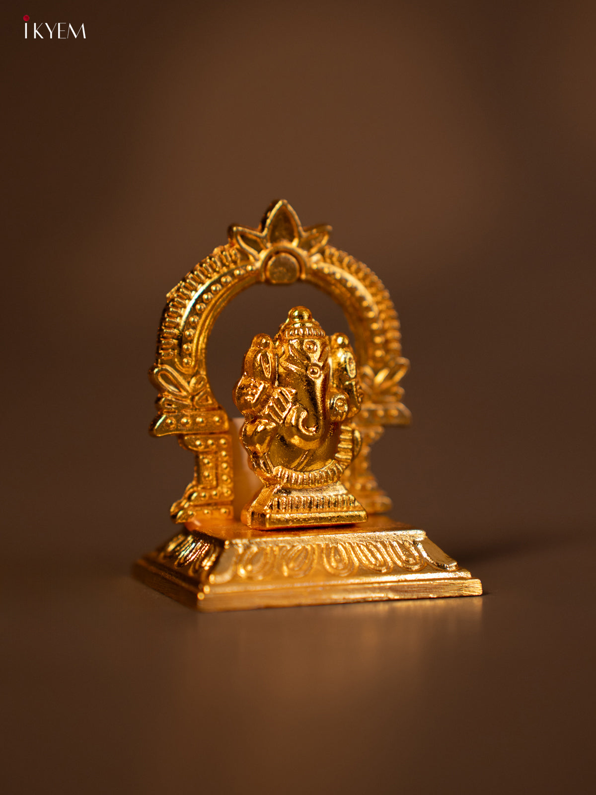 Pretty Gold Plated Metal Ganesha Idol 2