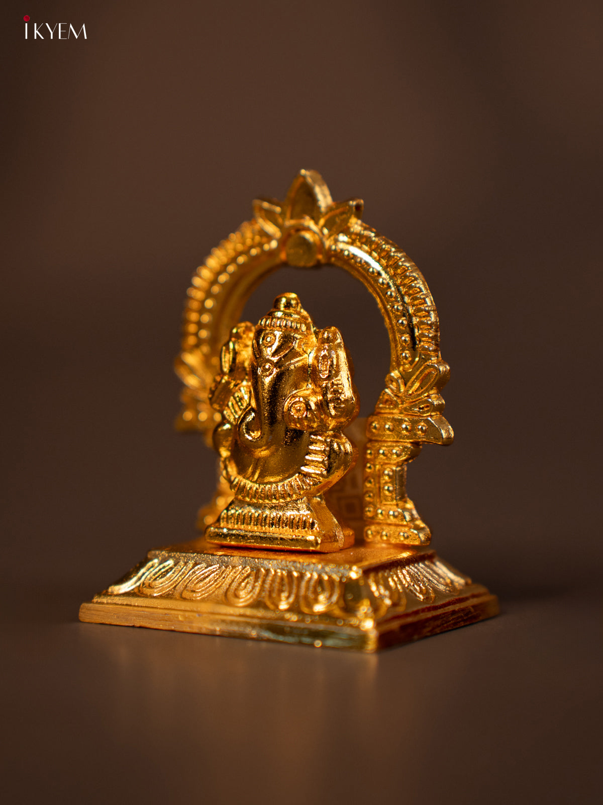 Pretty Gold Plated Metal Ganesha Idol 3