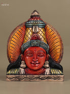 Pretty Hand Carved Goddess Lakshmi Face Wooden Panel 