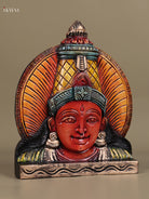 Pretty Hand Carved Goddess Lakshmi Face Wooden Panel 1