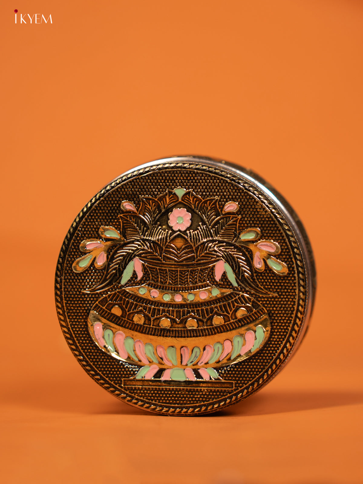 Pretty Kalasam Designed Oxidised Meenakari Steel Storage Box 1
