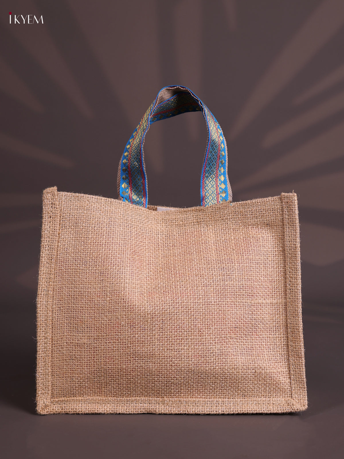 Pretty Maroon Half & Half Raw Silk Jute Bag with Velcro on Top 2