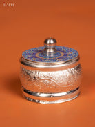 Rangoli Designed Kumkum Holder in German Silver 