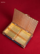 Regal Blue Velvet Gold Embossed Dry Fruit Box 1