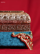 Regal Blue Velvet Gold Embossed Dry Fruit Box 2