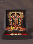 Regal Dark Color Paduka Box With Lord Venkateshwara Picture & Footprints
