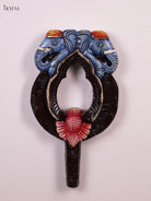 Regal Elephant Carved Hand Painted Wooden Wall Frame 