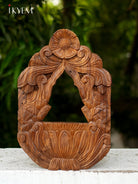 Regal Hand-Carved Wooden Jharokha Mirror Frame