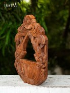 Regal Hand-Carved Wooden Jharokha Mirror Frame 2