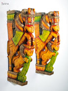 Regal Hand Painted Horse Wooden Wall Bracket Set 