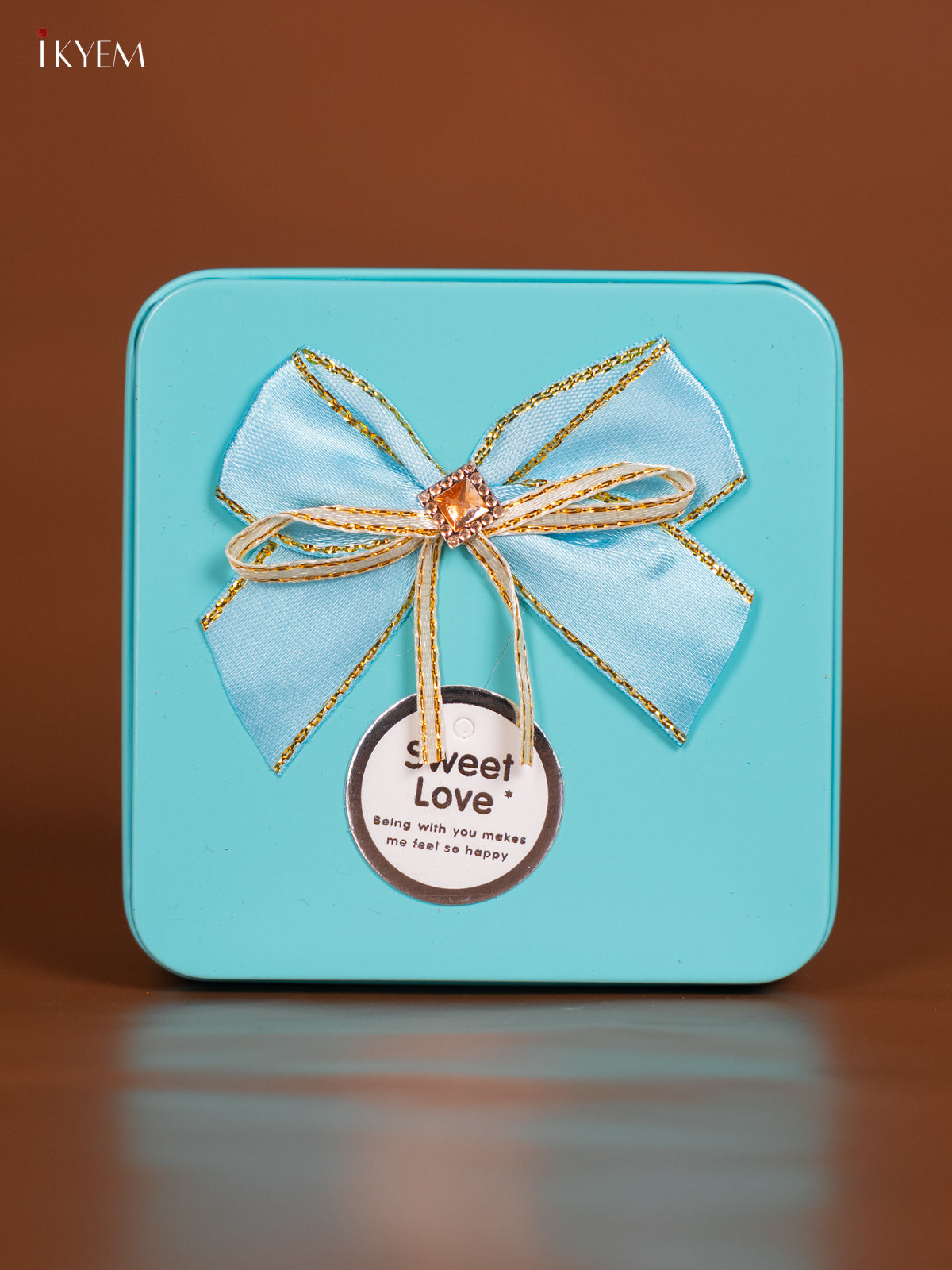 Regal Square Teal Tin Box for Festive Storage 1