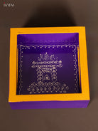 Regal Tulasi Madam Hand-Painted Purple Square Wooden Tray 2 - (5x5) Inch 