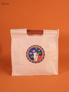 Rustic Beige Pichwai Cow Printed Cotton Kattapai 