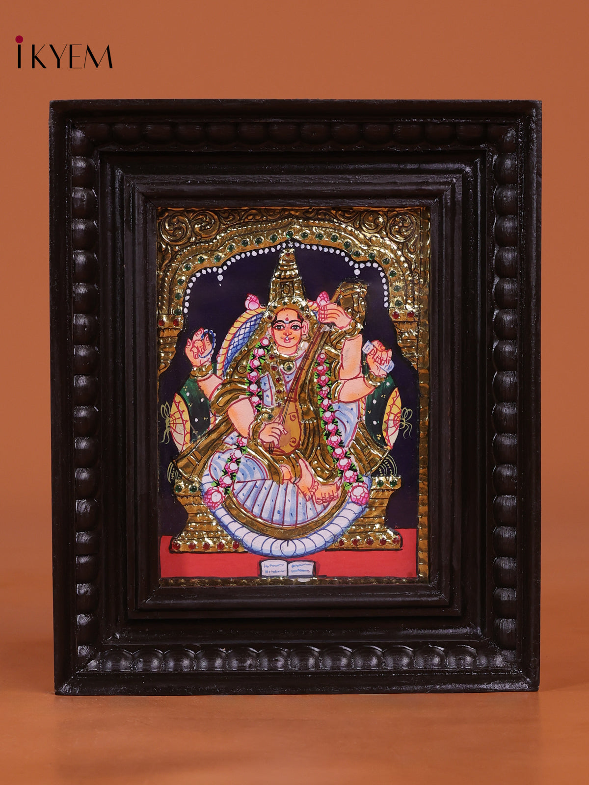 Sacred Goddess Saraswati Thanjavur Painting 