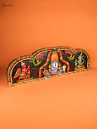 Sacred Handcrafted Lord Venkateswara, Garuda & Hanuman Wooden Panel