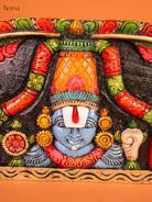Sacred Handcrafted Lord Venkateswara, Garuda & Hanuman Wooden Panel 3