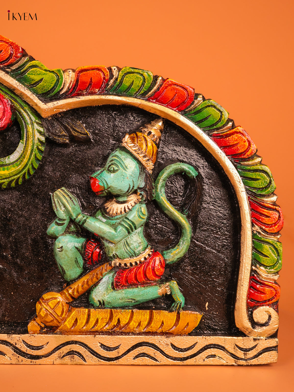 Sacred Handcrafted Lord Venkateswara, Garuda & Hanuman Wooden Panel 4