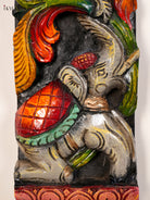 Set of 2 Exquisite Handcrafted Parrot & Elephant Vertical Wooden Wall Panels 2