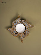 Set of 2 Swastik shaped T Light Candle Holder with Mirror work 2
