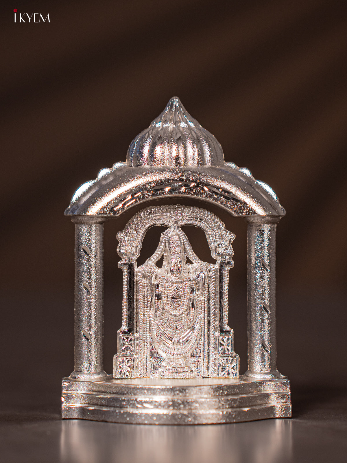 Splendid Silver Plated Tirupati Balaji Idol in Temple Frame 
