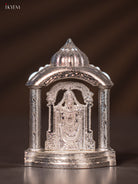 Splendid Silver Plated Tirupati Balaji Idol in Temple Frame 