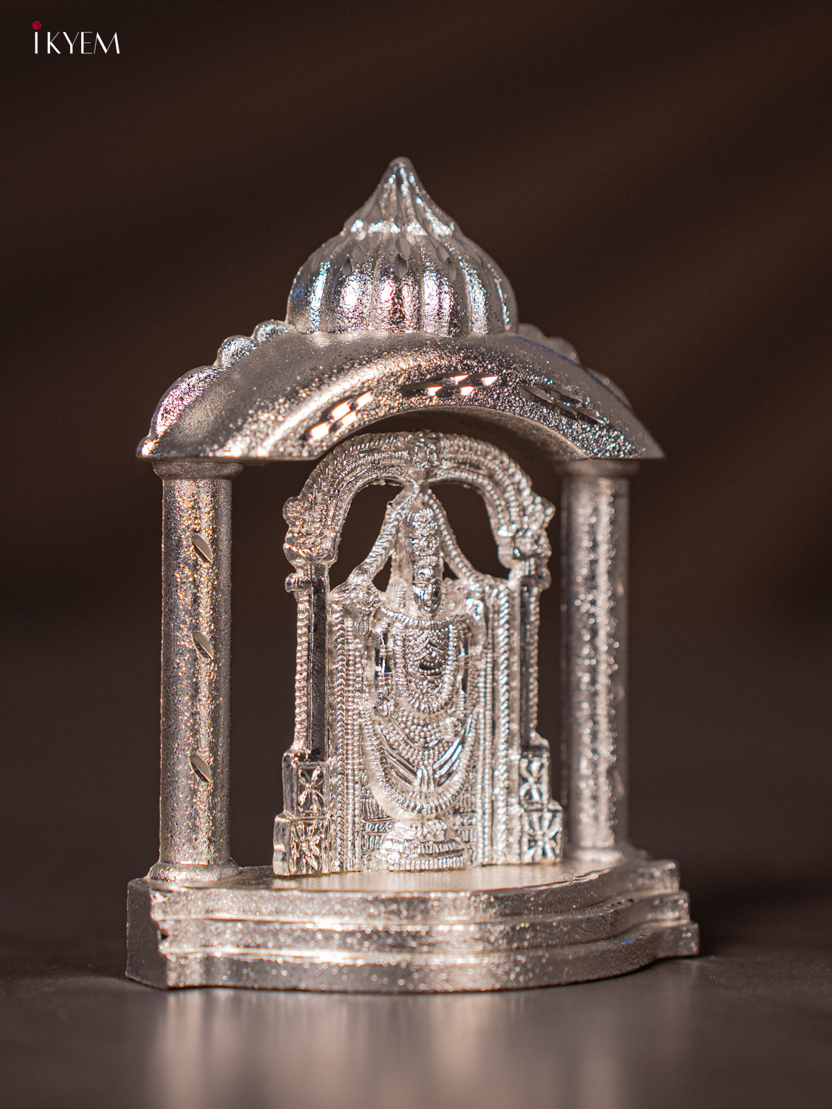 Splendid Silver Plated Tirupati Balaji Idol in Temple Frame 1