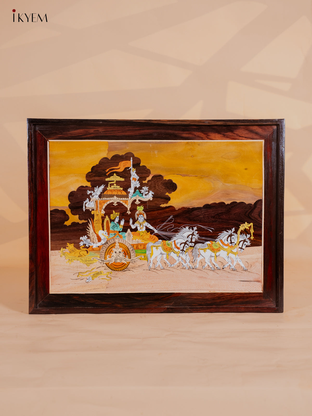 Striking Geethopadesam Mysore Rosewood Inlay 3D Panel 