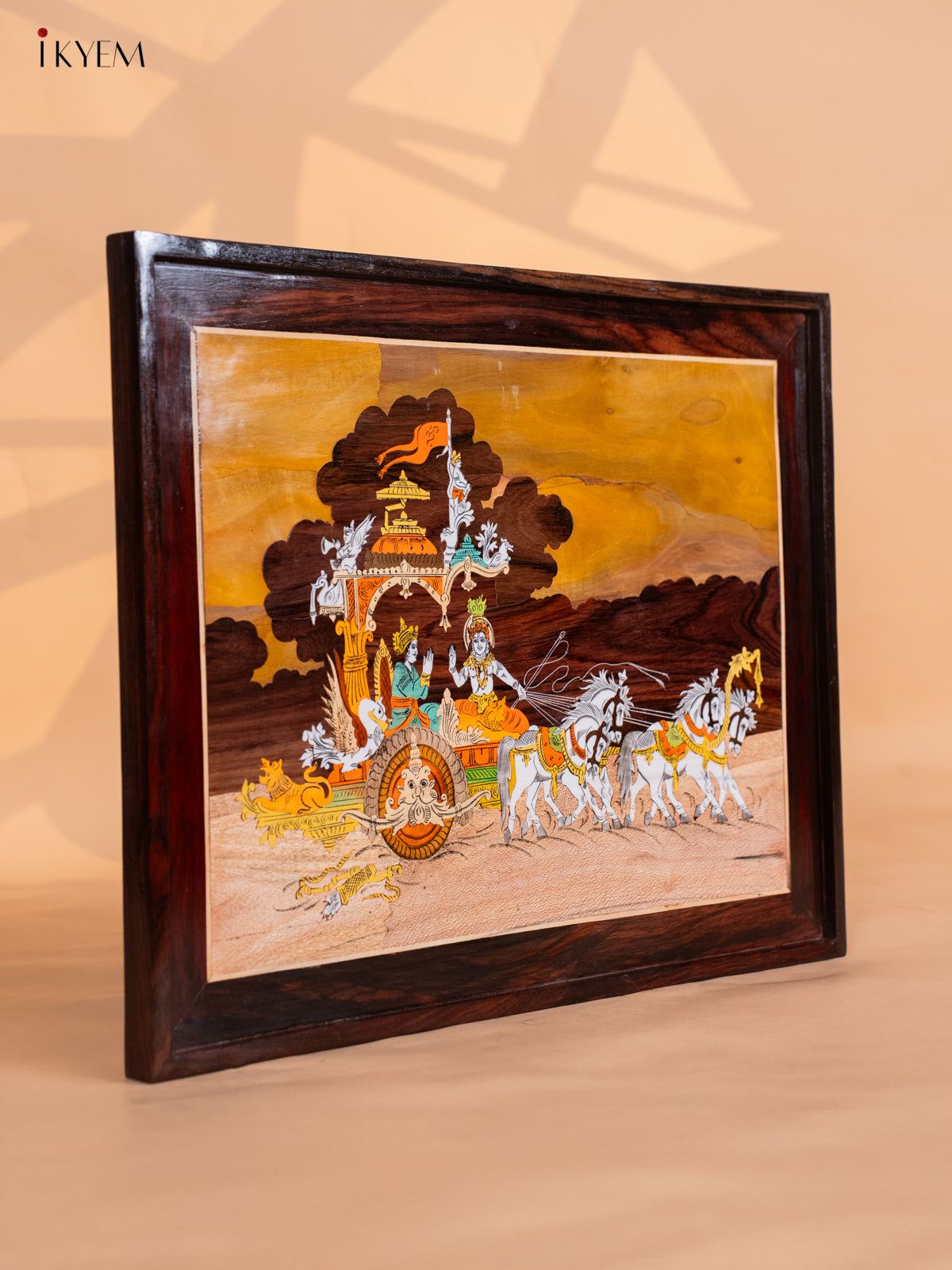 Striking Geethopadesam Mysore Rosewood Inlay 3D Panel 3