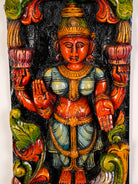 Striking Handcrafted Goddess Lakshmi with Annapakshi Wooden Wall Panel 1