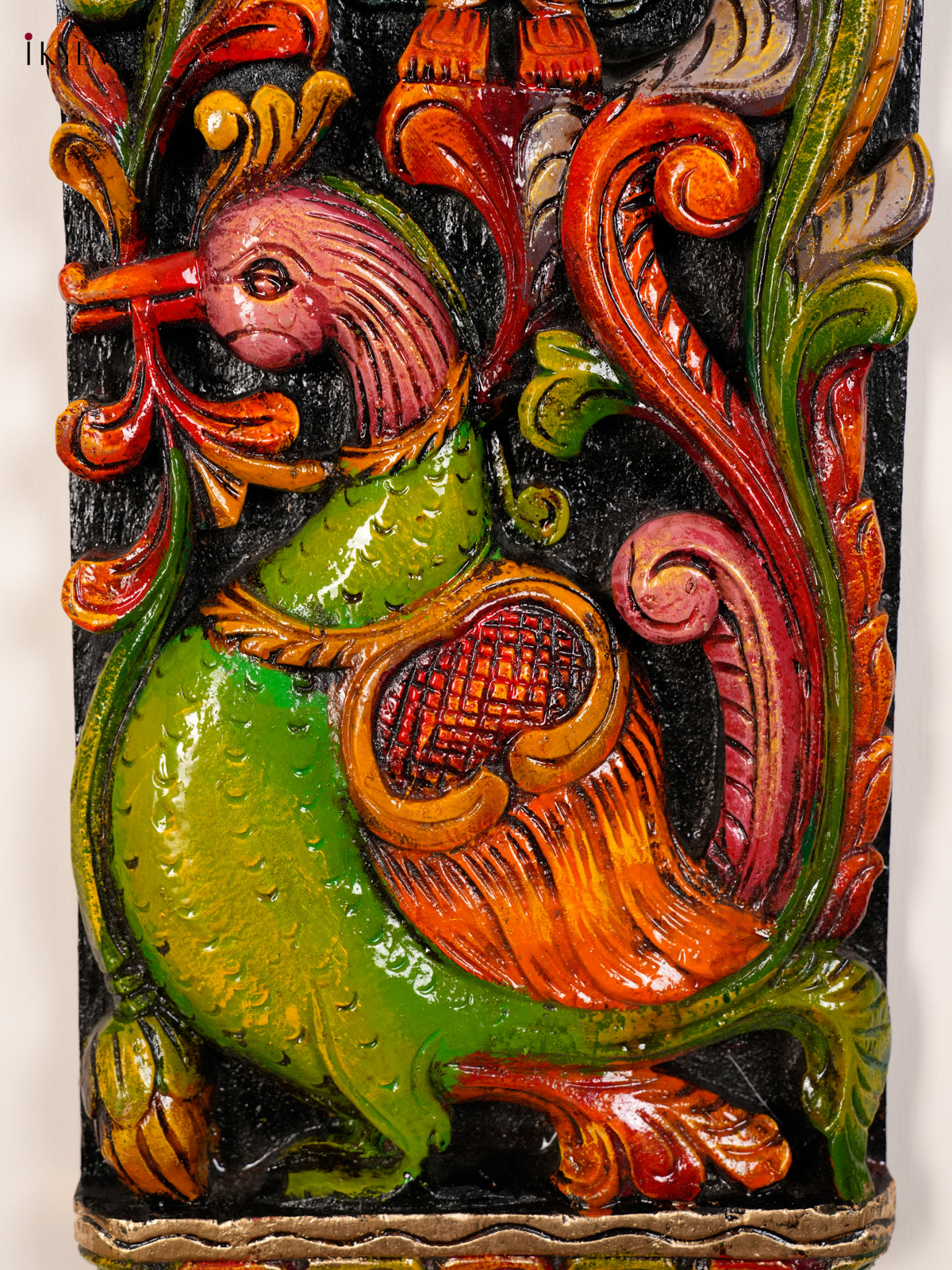 Striking Handcrafted Goddess Lakshmi with Annapakshi Wooden Wall Panel 2