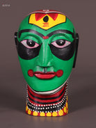 Striking Handcrafted Kathakali Wooden Face Bust Sculpture 