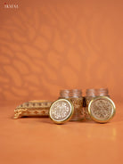 Striking Set Of 2 Oxidized Gold Dry Fruit jars with Tray 4