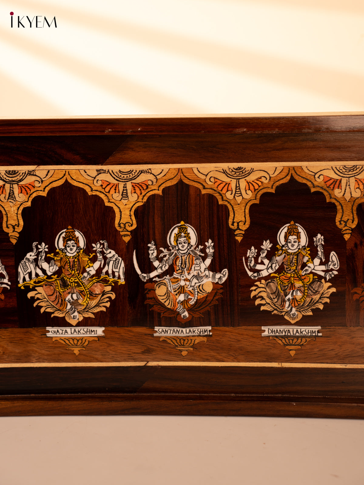 Stunning Ashtalakshmi Mysore Rosewood Inlay 3D Panel 3