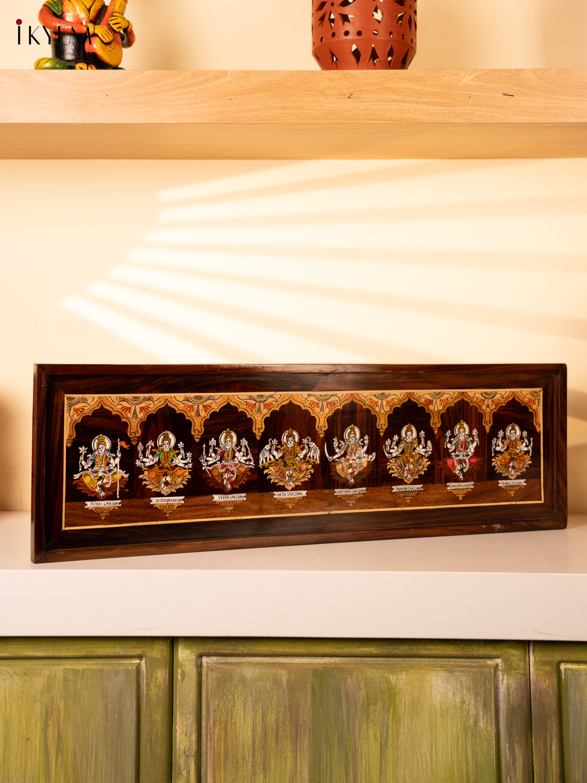 Stunning Ashtalakshmi Mysore Rosewood Inlay 3D Panel 6