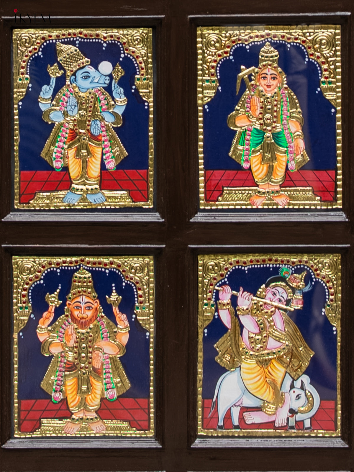 Stunning Dasavatharam Handmade Tanjore Painting 2