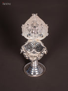 Stunning German Silver Ganesha Oil Lamp 1