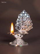 Stunning German Silver Ganesha Oil Lamp For Pooja