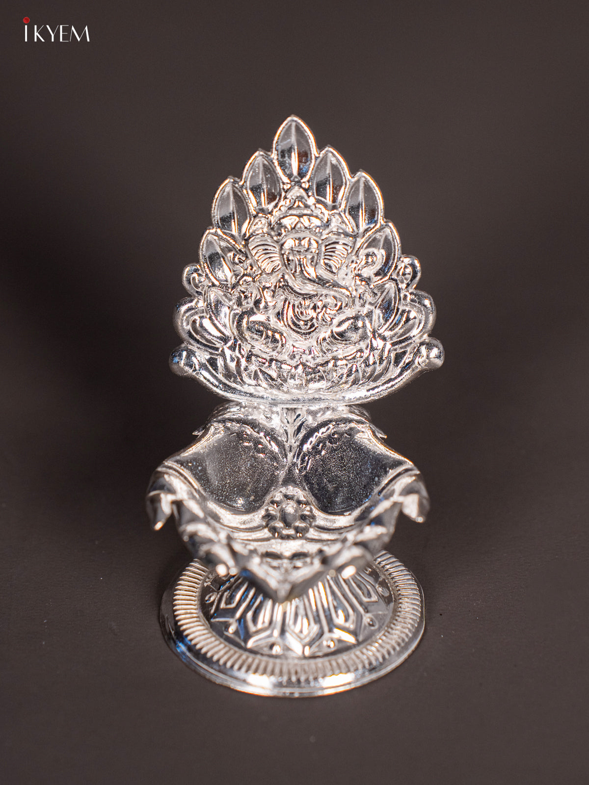 Stunning German Silver Ganesha Oil Lamp For Pooja 1