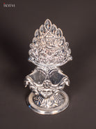 Stunning German Silver Ganesha Oil Lamp For Pooja 1