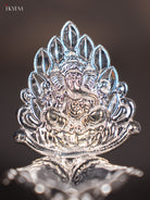 Stunning German Silver Ganesha Oil Lamp For Pooja 2