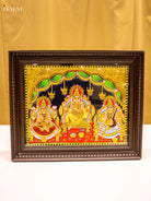 Stunning Goddess GajaLakshmi, Sarswathi & Ganesha Tanjore Painting 