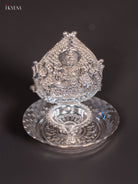 Stunning Goddess Lakshmi German Silver Vilakku 2