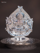 Stunning Goddess Lakshmi German Silver Vilakku 3