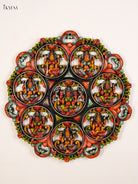Stunning Hand-Painted Ashtalakshmi Wooden Circular Panel