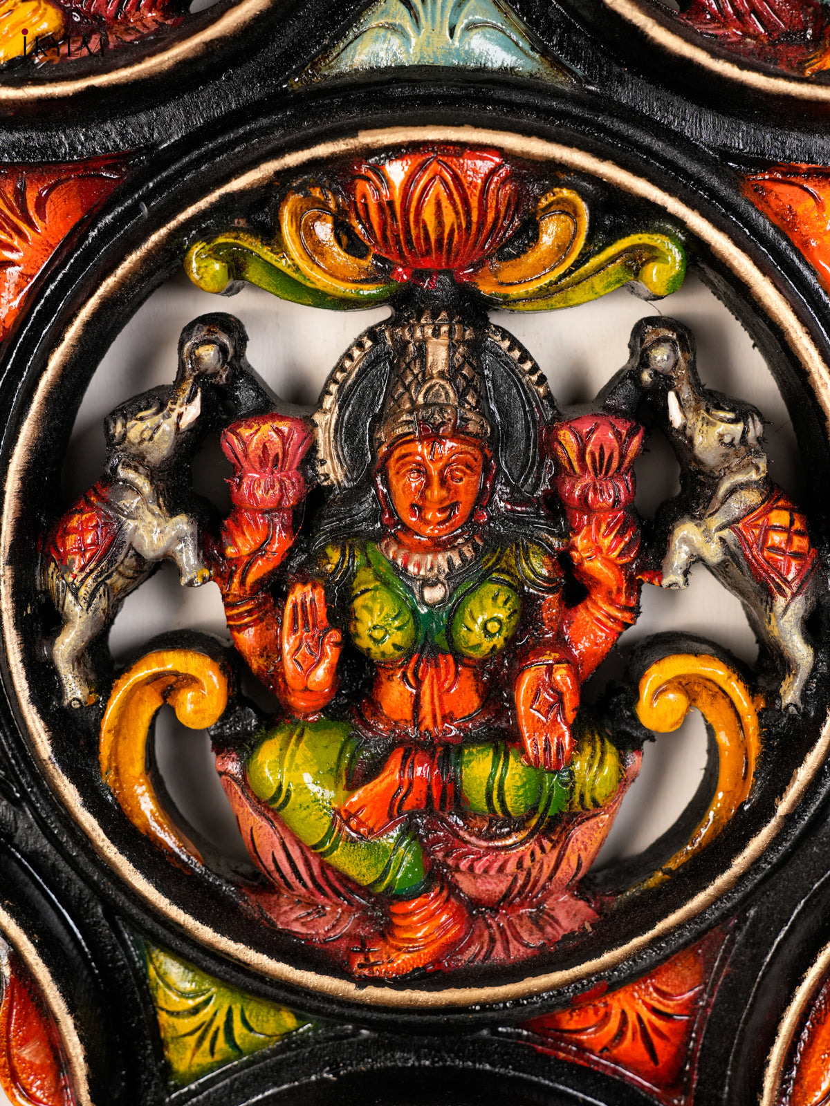 Stunning Hand-Painted Ashtalakshmi Wooden Circular Panel 1