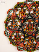 Stunning Hand-Painted Ashtalakshmi Wooden Circular Panel 3