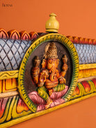 Stunning Wooden Hand Painted Ganesha Wall Panel 3